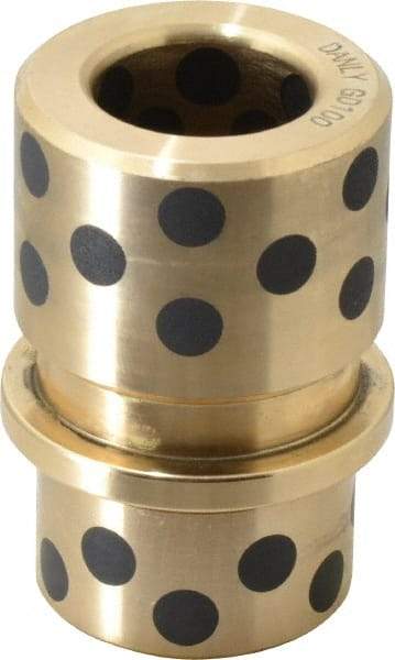 Dayton Lamina - 1" ID x 2-11/16" OAL, Cast Aluminum Bronze, Die & Mold Shoulder Bushing - Shoulder, 1-27/32" Bottom OD, 1-1/2" Top OD, 1-3/4" Under Collar, 1-3/4" Under Collar, 15/16" Above Collar - Exact Industrial Supply