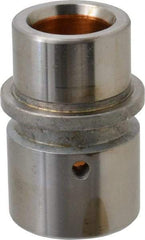 Dayton Lamina - 1" ID x 2-11/16" OAL, Steel, Bronze Plated Die & Mold Shoulder Bushing - Shoulder, 1.72" Bottom OD, 1-1/2" Top OD, 1.845" Collar OD, 1-3/4" Under Collar, 15/16" Above Collar - Exact Industrial Supply