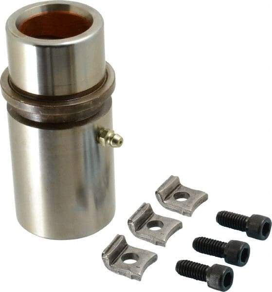 Dayton Lamina - 1-1/4" ID x 4-1/8" OAL, Steel, Bronze Plated Die & Mold Shoulder Bushing - Extra Long Shoulder, 1.94" Bottom OD, 1-3/4" Top OD, 2.095" Collar OD, 3" Under Collar, 1-1/8" Above Collar - Exact Industrial Supply