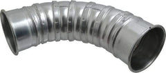 Made in USA - 4" ID Galvanized Duct Fitting - 7.32" Long, 24 Gage - Exact Industrial Supply