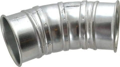 Made in USA - 5" ID Galvanized Duct 45° Elbow - 7.86" Long, 22 Gage - Exact Industrial Supply