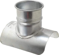 Made in USA - 6-4" ID Galvanized Duct Tap-In - 8" Long, 24 to 20 Gage - Exact Industrial Supply