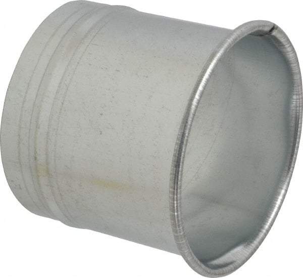 Made in USA - 5" ID Galvanized Duct Hose Adapter - 4" Long, 24 Gage - Exact Industrial Supply