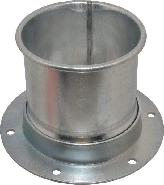 Made in USA - 4" ID Galvanized Duct Flange Adapter - 5" Long, 24 Gage - Exact Industrial Supply