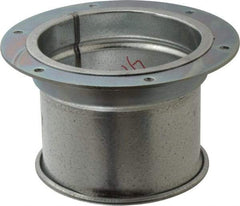 Made in USA - 5" ID Galvanized Duct Flange Adapter - 5" Long, 24 Gage - Exact Industrial Supply