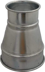 Made in USA - 6-4" ID Galvanized Duct Reducer - 8" Long, 22 Gage - Exact Industrial Supply