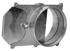 Made in USA - 10" ID Galvanized Duct Blast Gate - 14.37" Long, 24 Gage - Exact Industrial Supply