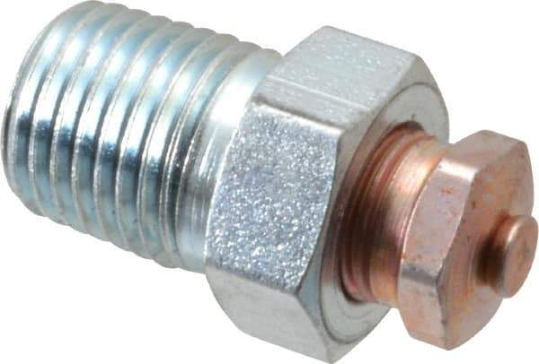 LDI Industries - 1/4-18 Thread, 7.5 to 15 psi Relief Pressure, Steel, Relief Vent - 28.45mm High, 15.75mm Hex Flats Diam - Exact Industrial Supply