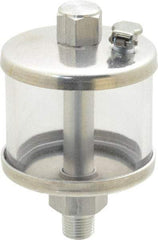 LDI Industries - 1 Outlet, Polymer Bowl, 40.7 mL No Flow Control Oil Reservoir - 1/8 NPTF Outlet, 1-3/4" Diam x 2-15/16" High, 60°C Max - Exact Industrial Supply