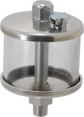 LDI Industries - 1 Outlet, Polymer Bowl, 51.8 mL No Flow Control Oil Reservoir - 1/8 NPTF Outlet, 2" Diam x 3-1/8" High, 60°C Max - Exact Industrial Supply