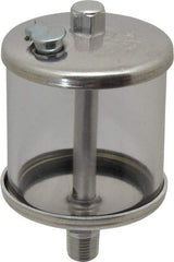LDI Industries - 1 Outlet, Polymer Bowl, 147.9 mL No Flow Control Oil Reservoir - 1/4 NPTF Outlet, 2-1/2" Diam x 4-5/16" High, 60°C Max - Exact Industrial Supply