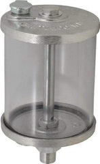 LDI Industries - 1 Outlet, Polymer Bowl, 0.47 L No Flow Control Oil Reservoir - 3/8 NPTF Outlet, 3-1/2" Diam x 6-9/16" High, 60°C Max - Exact Industrial Supply