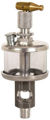 LDI Industries - 1 Outlet, Glass Bowl, 29.6 mL Manual-Adjustable Oil Reservoir - 1/4 NPTF Outlet, 1-1/2" Diam x 5.19" High, 121.11°C Max - Exact Industrial Supply