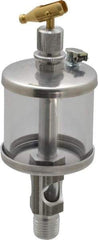 LDI Industries - 1 Outlet, Polymer Bowl, 44.4 mL Manual-Adjustable Oil Reservoir - 1/4 NPTF Outlet, 1-3/4" Diam x 5-3/8" High, 71.11°C Max - Exact Industrial Supply