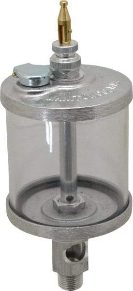 LDI Industries - 1 Outlet, Polymer Bowl, 266.2 mL Manual-Adjustable Oil Reservoir - 3/8 NPTF Outlet, 3" Diam x 7-5/8" High, 71.11°C Max - Exact Industrial Supply