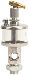 LDI Industries - 1 Outlet, Polymer Bowl, 354.9 mL Manual-Adjustable Oil Reservoir - 5/8-18 UNF Outlet, 3" Diam x 8-3/8" High, 71.11°C Max - Exact Industrial Supply