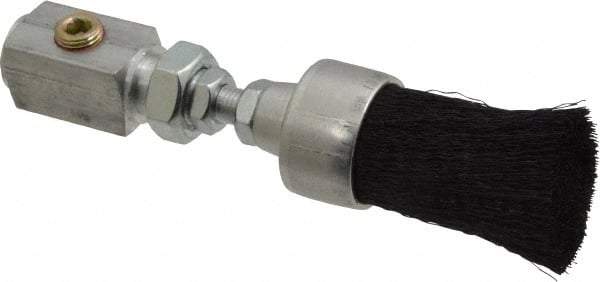 LDI Industries - 1" Width/Diam, PTF Thread Oil Reservoir Lubrication Brushes - 1-5/8" Bristle Length, 250°F, 3-5/8" Length Under Mounting Thread, Straight Shank - Exact Industrial Supply