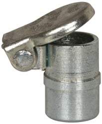 Gits - Steel, Zinc Plated, Beaded Drive One Piece, Straight Oil Hole Cover - 0.253-0.255" Drive Diam, 1/4" Drive-In Hole Diam, 5/32" Drive Length, 13/32" Overall Height - Exact Industrial Supply
