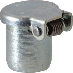 Gits - Steel, Zinc Plated, Plain Drive One Piece, Straight Oil Hole Cover - 0.378-0.380" Drive Diam, 3/8" Drive-In Hole Diam, 1/4" Drive Length, 1/2" Overall Height - Exact Industrial Supply
