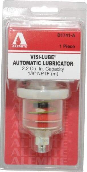 Alemite - 1.22 Ounce Reservoir Capacity, 1/8 NPTF Thread, Steel, Spring-Loaded, Grease Cup and Lubricator - -40 to 65.56°C Operating Temp, 0.15 to 0.24 Bar Operating Pressure - Exact Industrial Supply