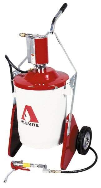 Alemite - Grease Lubrication 4.5 Lb/min Flow Steel, Aluminum, Stainless Steel Air-Operated Pump - For 70 Lb Container - Exact Industrial Supply