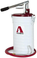 Alemite - Oil & Grease Lubrication 1 Strokes/oz Flow Steel, Aluminum & Stainless Steel Lever Hand Pump - For 25 Lb Container - Exact Industrial Supply