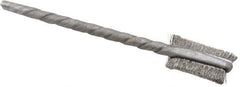 Osborn - 1/4" Diam Flat Steel Tube Brush - 0.003" Filament Diam, 9/16" Brush Length, 2-1/8" OAL, 3/32" Diam Shank - Exact Industrial Supply
