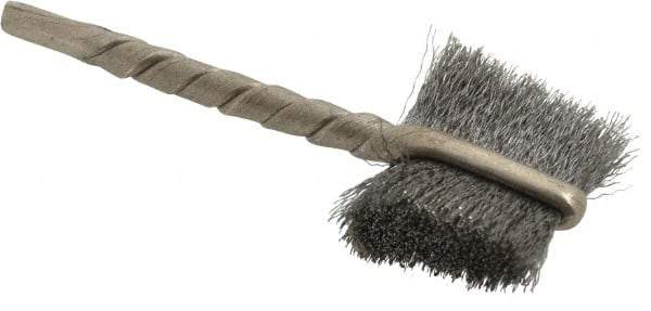 Osborn - 3/4" Diam Flat Steel Tube Brush - 0.003" Filament Diam, 5/8" Brush Length, 2-1/4" OAL, 1/8" Diam Shank - Exact Industrial Supply