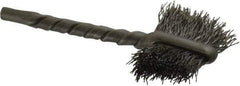 Osborn - 3/4" Diam Flat Steel Tube Brush - 0.008" Filament Diam, 5/8" Brush Length, 2-1/4" OAL, 1/8" Diam Shank - Exact Industrial Supply