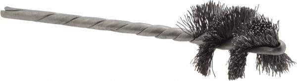 Osborn - 3/4" Diam Helical Steel Tube Brush - 0.008" Filament Diam, 1" Brush Length, 3-1/2" OAL, 1/8" Diam Shank - Exact Industrial Supply