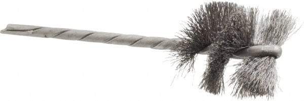Osborn - 1" Diam Helical Steel Tube Brush - 0.005" Filament Diam, 1" Brush Length, 3-1/2" OAL, 1/8" Diam Shank - Exact Industrial Supply
