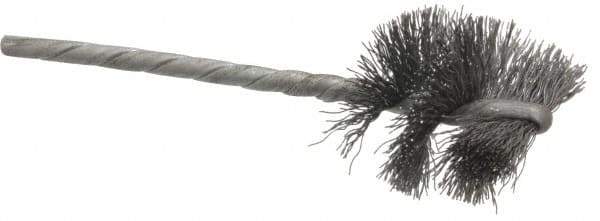 Osborn - 1" Diam Helical Steel Tube Brush - 0.008" Filament Diam, 1" Brush Length, 3-1/2" OAL, 1/8" Diam Shank - Exact Industrial Supply