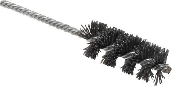 Osborn - 1" Diam Helical Nylon Tube Brush - 2-1/2" Brush Length, 5-1/2" OAL, 0.208" Diam Shank - Exact Industrial Supply