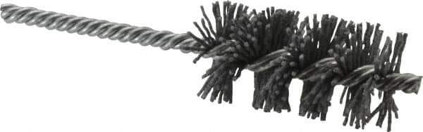 Osborn - 1-1/4" Diam Helical Nylon Tube Brush - 2-1/2" Brush Length, 5-1/2" OAL, 1/4" Diam Shank - Exact Industrial Supply