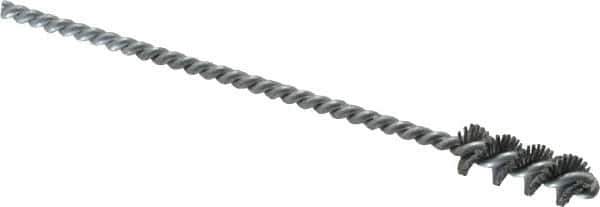Osborn - 0.385" Diam Helical Nylon Tube Brush - 1" Brush Length, 5" OAL, 0.152" Diam Shank - Exact Industrial Supply