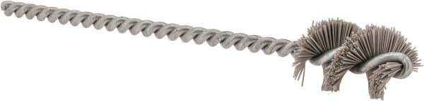 Osborn - 0.64" Diam Helical Nylon Tube Brush - 1" Brush Length, 5" OAL, 0.169" Diam Shank - Exact Industrial Supply