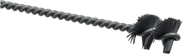 Osborn - 0.89" Diam Helical Nylon Tube Brush - 1" Brush Length, 5" OAL, 0.228" Diam Shank - Exact Industrial Supply
