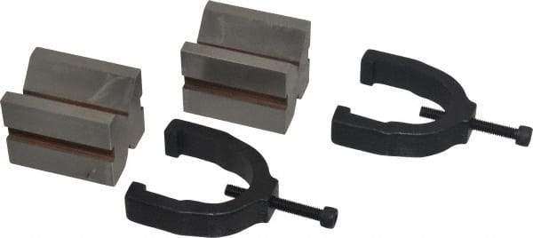 Made in USA - 1" Max Capacity, V-Block - 1-5/8" Long x 1-1/4" Wide x 1-1/4" High, Sold as Matched Pair - Exact Industrial Supply