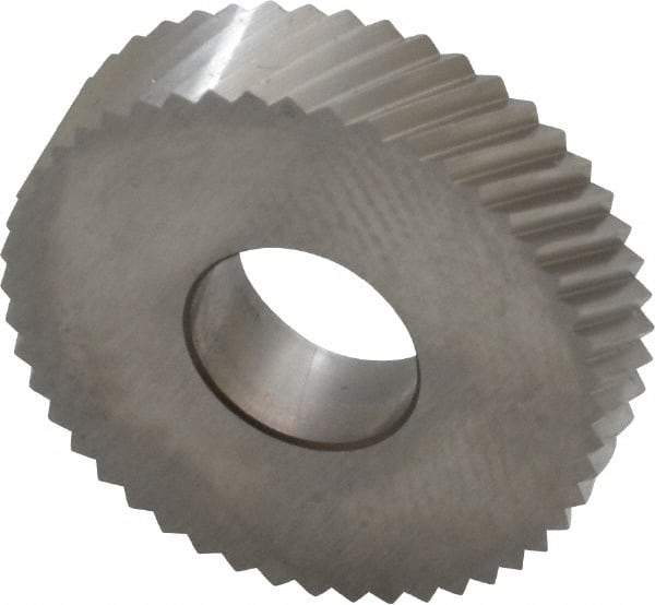 Value Collection - 27/32" Diam, 30° Tooth Angle, 21 TPI, Standard (Shape), Cut Type Powdered Metal High Speed Steel Right-Hand Diagonal Knurl Wheel - 0.197" Face Width, Circular Pitch, 30° Helix, Bright Finish - Exact Industrial Supply