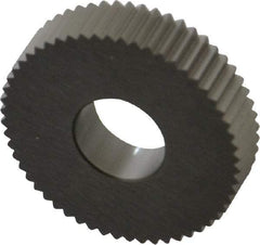 Value Collection - 27/32" Diam, 90° Tooth Angle, 21 TPI, Standard (Shape), Cut Type Powdered Metal High Speed Steel Straight Knurl Wheel - 0.197" Face Width, Circular Pitch, Bright Finish - Exact Industrial Supply