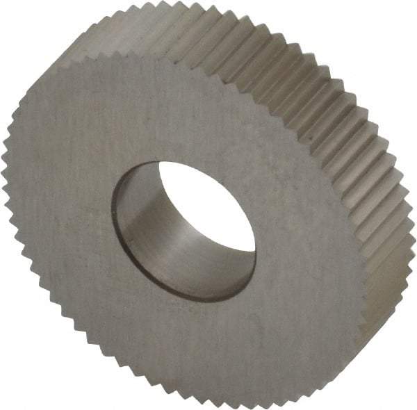 Value Collection - 27/32" Diam, 90° Tooth Angle, 25 TPI, Standard (Shape), Cut Type Powdered Metal High Speed Steel Straight Knurl Wheel - 0.197" Face Width, Circular Pitch, Bright Finish - Exact Industrial Supply