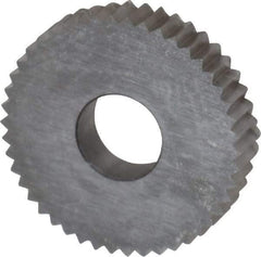 Value Collection - 9/16" Diam, 90° Tooth Angle, 25 TPI, Standard (Shape), Cut Type Powdered Metal High Speed Steel Straight Knurl Wheel - 0.118" Face Width, Circular Pitch, Bright Finish - Exact Industrial Supply