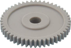 Made in USA - 32 Pitch, 1-1/2" Pitch Diam, 1-9/16" OD, 48 Tooth Spur Gear - 3/16" Face Width, 1/4" Bore Diam, 5/8" Hub Diam, 20° Pressure Angle, Acetal - Exact Industrial Supply