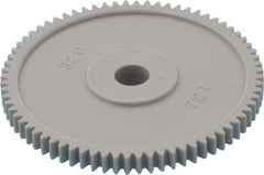 Made in USA - 32 Pitch, 2-1/4" Pitch Diam, 2-5/16" OD, 72 Tooth Spur Gear - 3/16" Face Width, 5/16" Bore Diam, 13/16" Hub Diam, 20° Pressure Angle, Acetal - Exact Industrial Supply