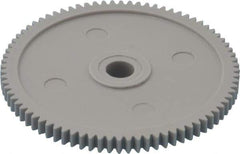 Made in USA - 32 Pitch, 2-1/2" Pitch Diam, 2-9/16" OD, 80 Tooth Spur Gear - 3/16" Face Width, 5/16" Bore Diam, 13/16" Hub Diam, 20° Pressure Angle, Acetal - Exact Industrial Supply