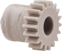 Made in USA - 48 Pitch, 3/8" Pitch Diam, 0.417" OD, 18 Tooth Spur Gear - 1/8" Face Width, 5/32" Bore Diam, 5/16" Hub Diam, 20° Pressure Angle, Acetal - Exact Industrial Supply