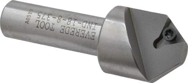 Everede Tool - 82° Included Angle, 0.833" Max Cut Diam, 7/8" Body Diam, 1/2" Shank Diam, 2-1/2" OAL, Indexable Countersink - 1 Triangle Insert, TPGH 215 Insert Style, Series IND - Exact Industrial Supply
