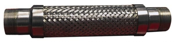 Made in USA - 48" OAL, 1-1/2" ID, 465 Max psi, Flexible Metal Hose Assembly - Exact Industrial Supply