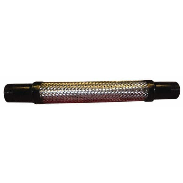 Made in USA - 12" OAL, 2-1/2" ID, 930 Max psi, Flexible Metal Hose Assembly - Exact Industrial Supply