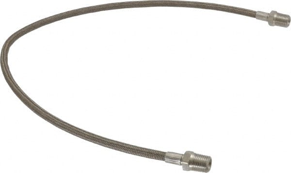 Made in USA - 24" OAL, 1/4" ID, 3,000 Max psi, Flexible Metal Hose Assembly - Exact Industrial Supply